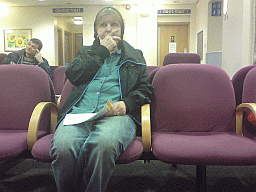 waiting on a chair