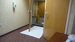 towels on wet floor